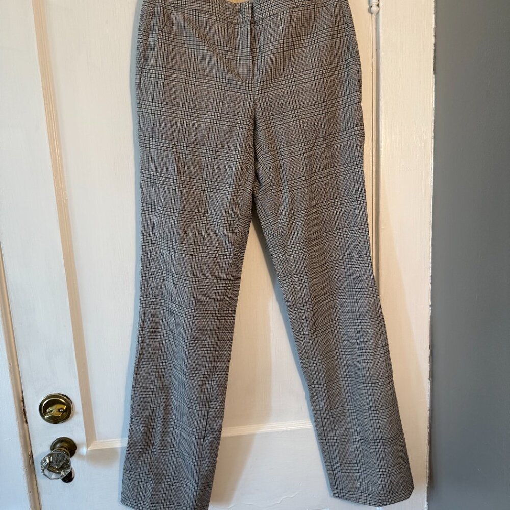 Michael Kors Plaid Straight Leg Dress Trouser Pants